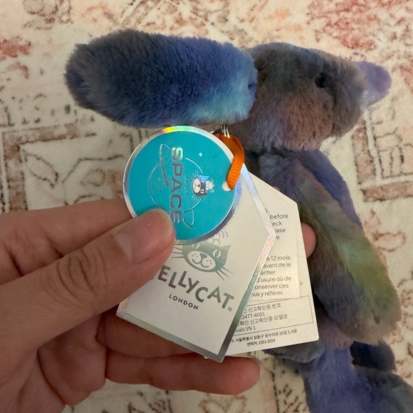 Jellycat Korea Exclusive Zedihop Luxe Bunny Multicolor Space Plush bag charm - Picture 5 of 6